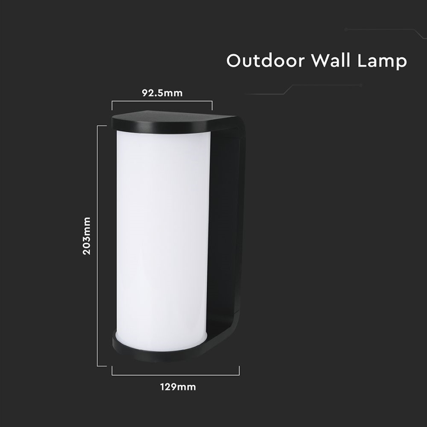 Udendørs LED væglampe LED/12W/230V 3000/4200/6500K IP65 sort