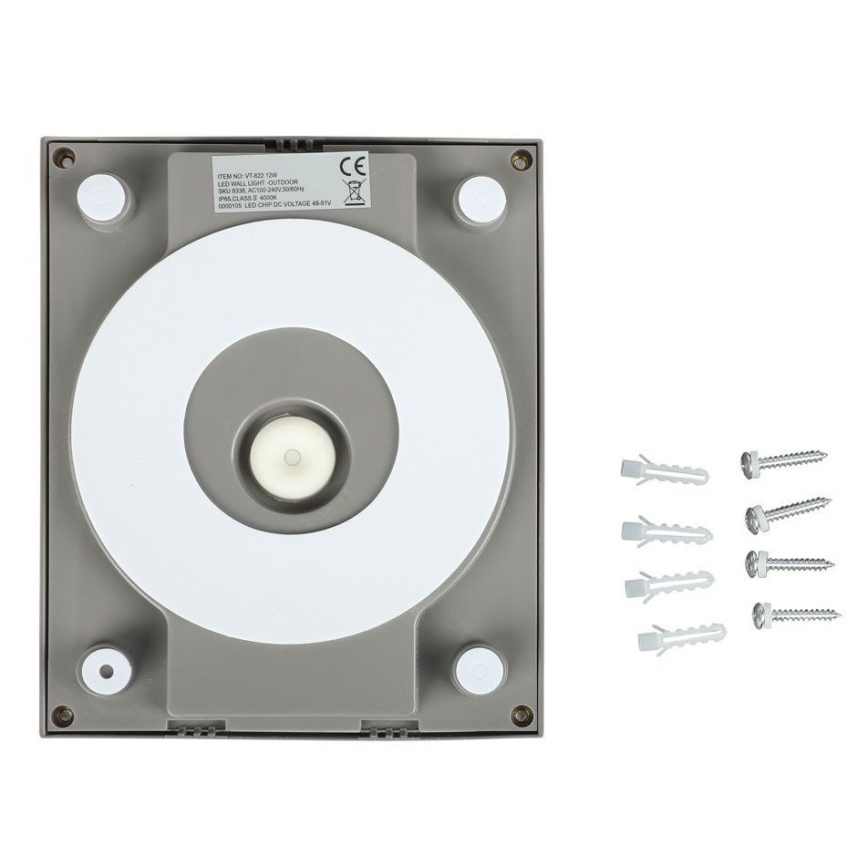 Udendørs LED væglampe LED/12W/230V 3000K IP65 grå