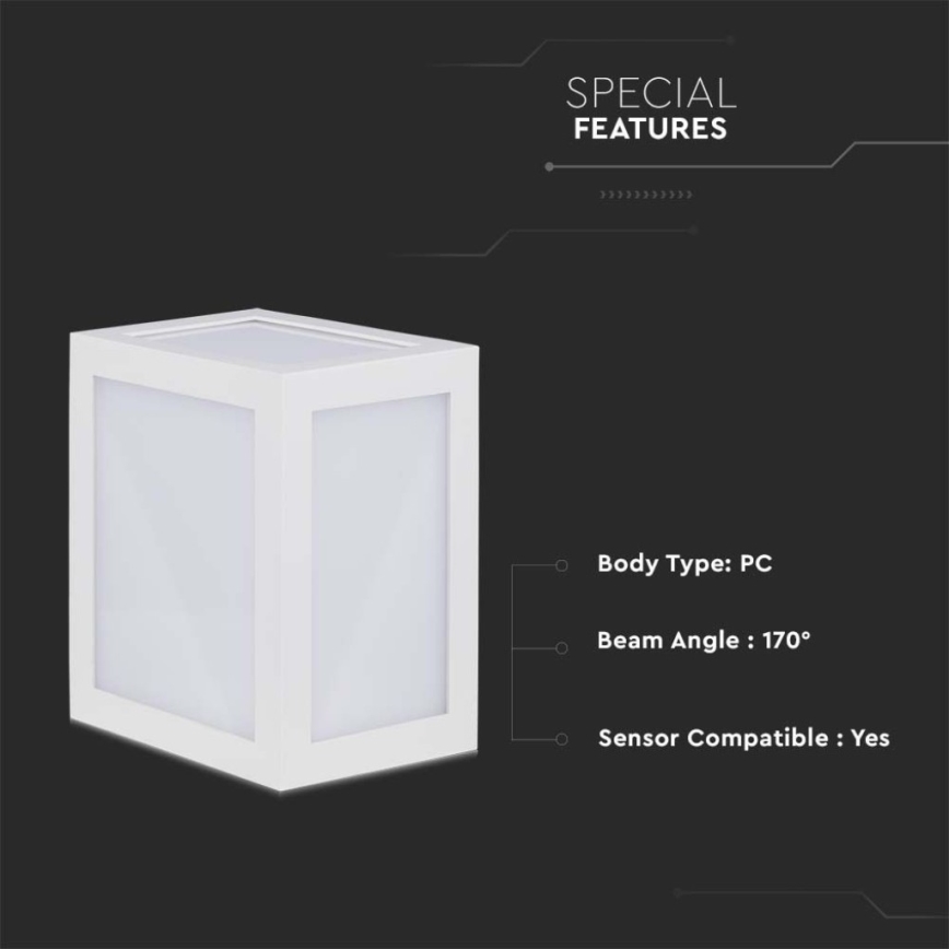 Udendørs LED væglampe LED/12W/230V 3000K IP65 hvid