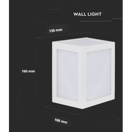 Udendørs LED væglampe LED/12W/230V 3000K IP65 hvid