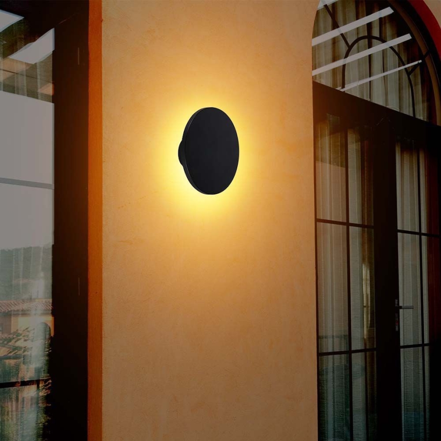 Udendørs LED væglampe LED/12W/230V 3000K IP65 sort
