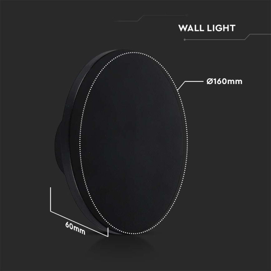 Udendørs LED væglampe LED/12W/230V 3000K IP65 sort