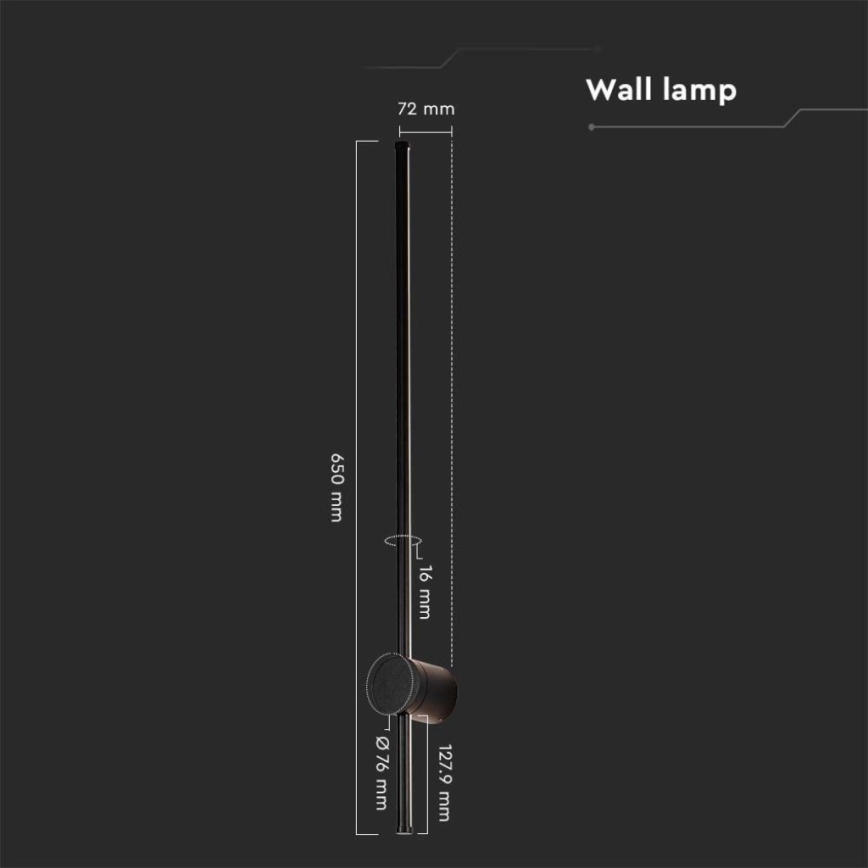 Udendørs LED væglampe LED/12W/230V 3000K IP65 sort