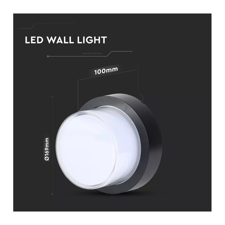 Udendørs LED væglampe LED/12W/230V IP65 3000K