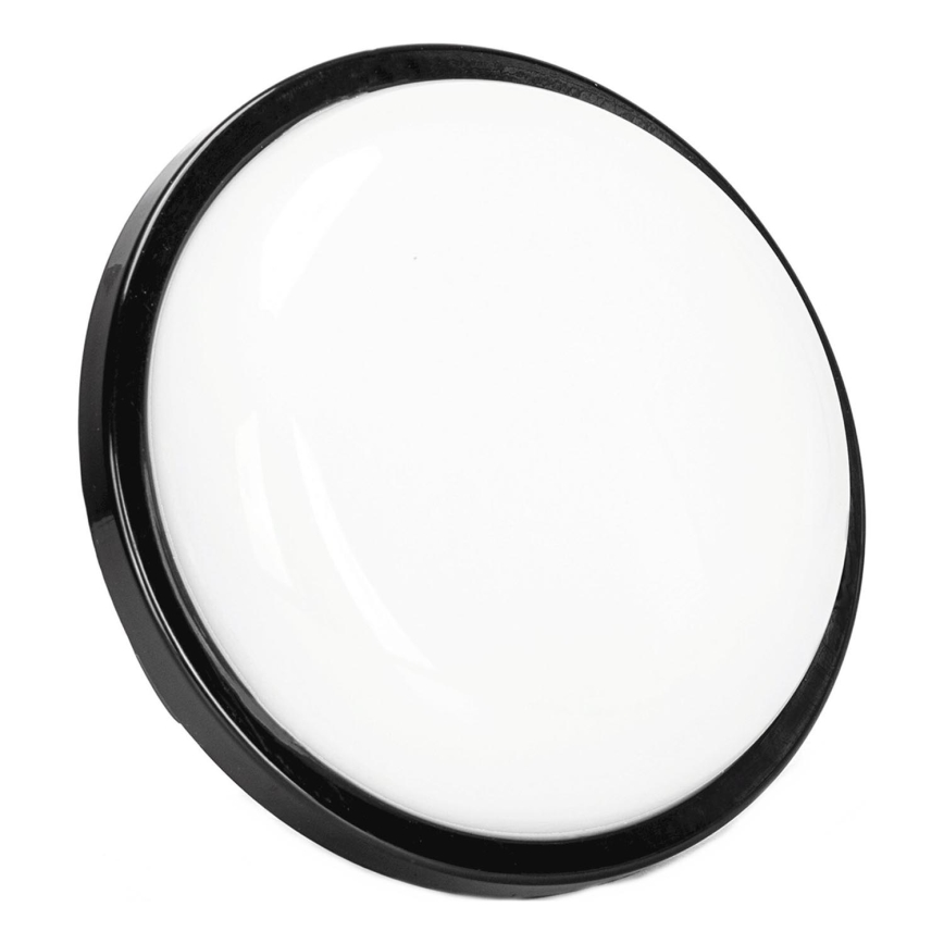Udendørs LED væglampe LED/15W/230V 6500K diameter 15,5 cm sort IP65