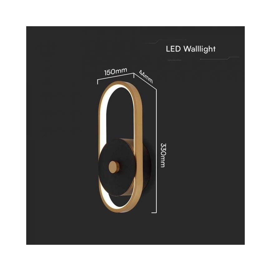 Udendørs LED væglampe LED/15W/230V IP54 4000K messing