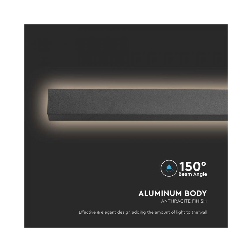 Udendørs LED væglampe LED/16W/230V 4000K IP65 sort