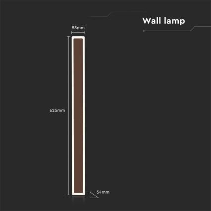 Udendørs LED væglampe LED/17W/230V 3000K IP65 brun