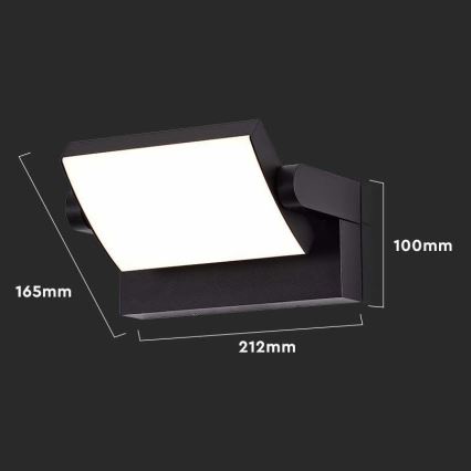 Udendørs LED væglampe LED/17W/230V 3000K IP65 sort