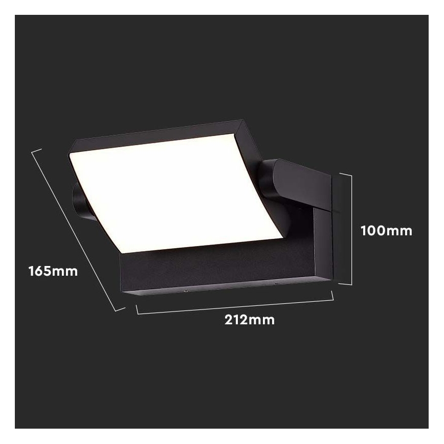 Udendørs LED væglampe LED/17W/230V 3000K IP65 sort