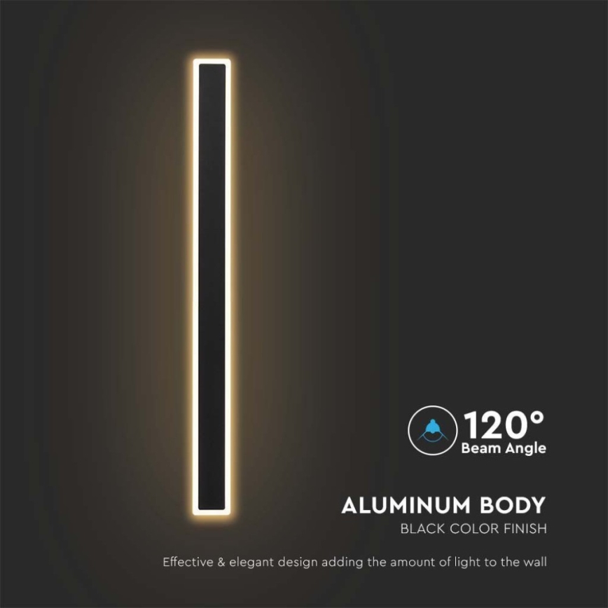 Udendørs LED væglampe LED/17W/230V 3000K IP65 sort