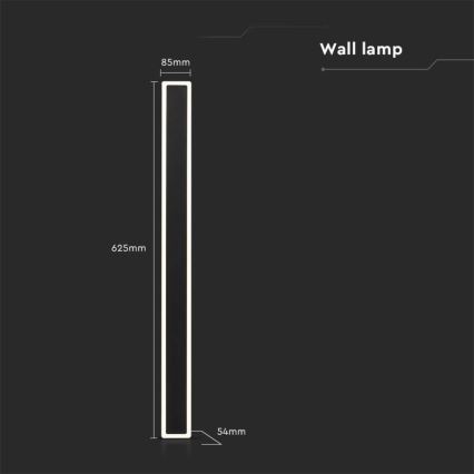 Udendørs LED væglampe LED/17W/230V 3000K IP65 sort