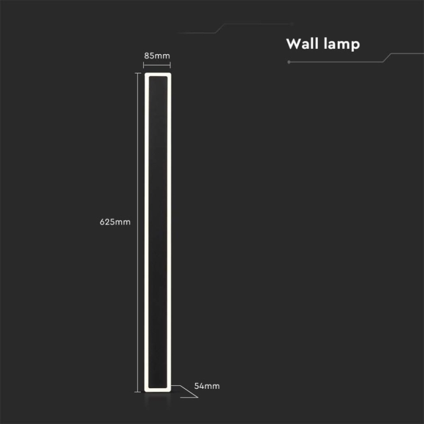 Udendørs LED væglampe LED/17W/230V 3000K IP65 sort