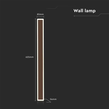 Udendørs LED væglampe LED/17W/230V 4000K IP65 brun