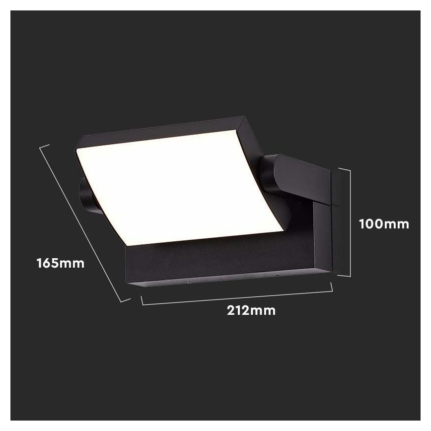 Udendørs LED væglampe LED/17W/230V 4000K IP65 sort