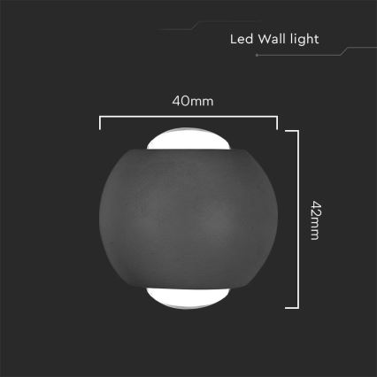 Udendørs LED væglampe LED/2W/230V 3000K IP54 sort