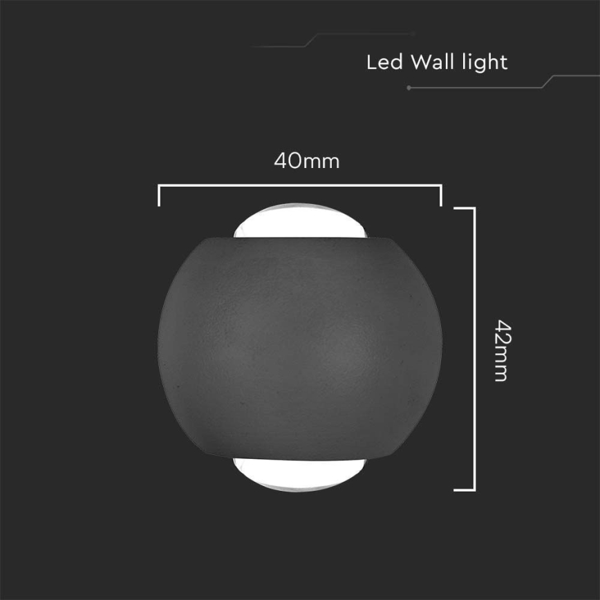 Udendørs LED væglampe LED/2W/230V 3000K IP54 sort
