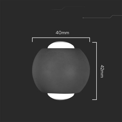 Udendørs LED væglampe LED/2W/230V 4000K IP54 sort