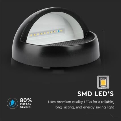 Udendørs LED væglampe LED/3W/230V 4000K IP65 sort