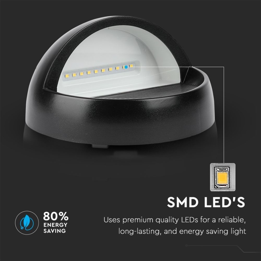 Udendørs LED væglampe LED/3W/230V 4000K IP65 sort