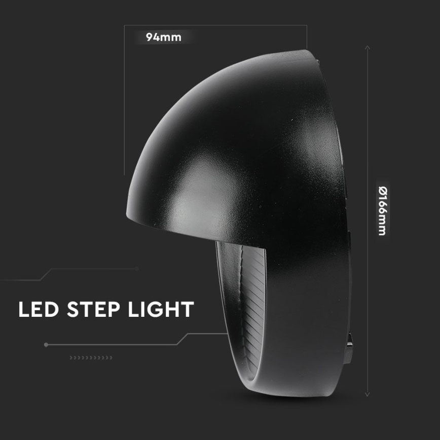 Udendørs LED væglampe LED/3W/230V 4000K IP65 sort