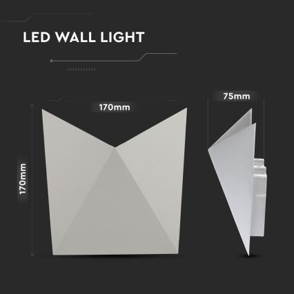 Udendørs LED væglampe LED/5W/230V 3000K IP65 grå