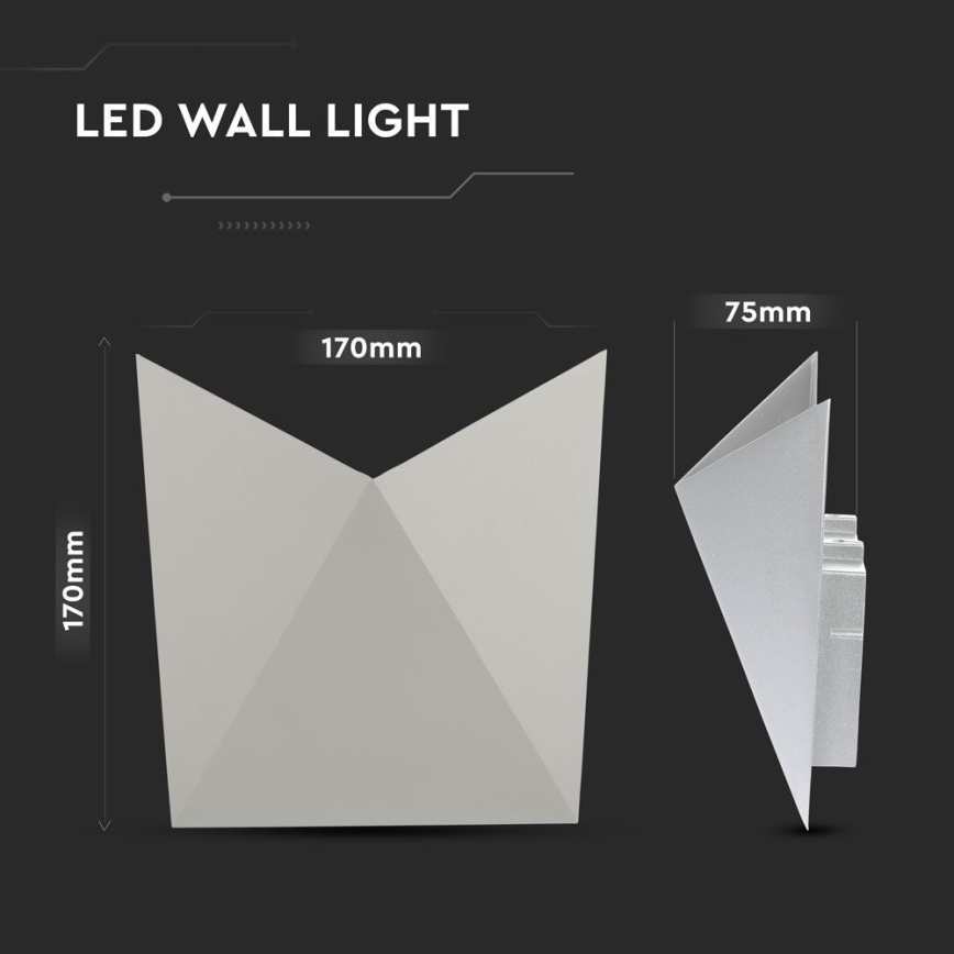 Udendørs LED væglampe LED/5W/230V 3000K IP65 grå