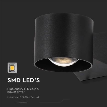 Udendørs LED væglampe LED/5W/230V 3000K IP65 sort