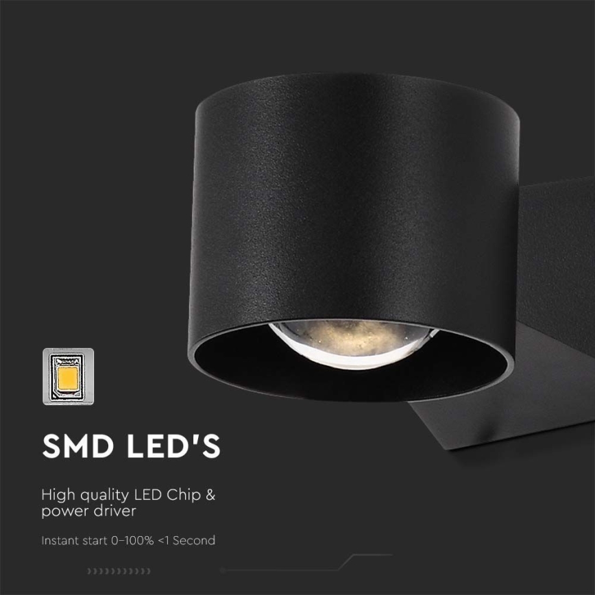 Udendørs LED væglampe LED/5W/230V 3000K IP65 sort