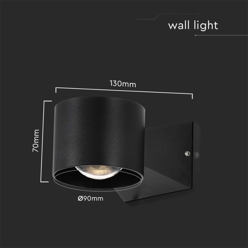 Udendørs LED væglampe LED/5W/230V 3000K IP65 sort