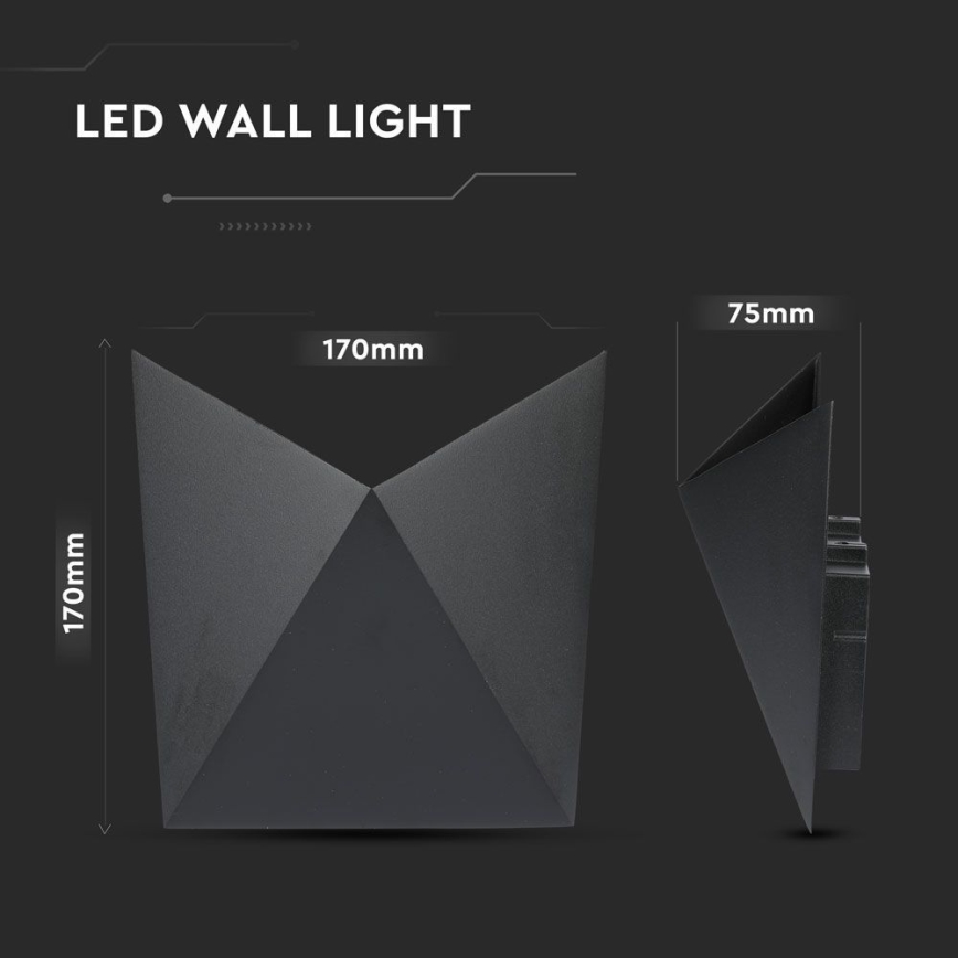 Udendørs LED væglampe LED/5W/230V 3000K IP65 sort