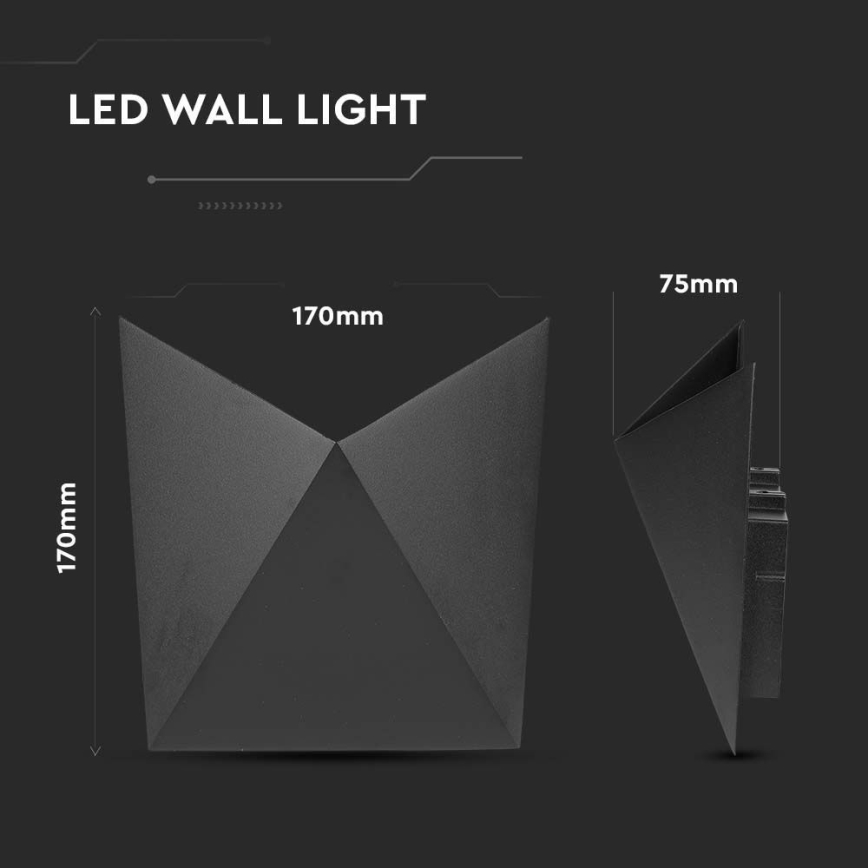 Udendørs LED væglampe LED/5W/230V 4000K IP65 sort