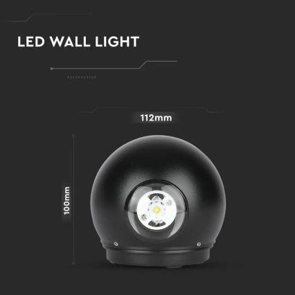 Udendørs LED væglampe LED/6W/230V 3000K IP65 sort