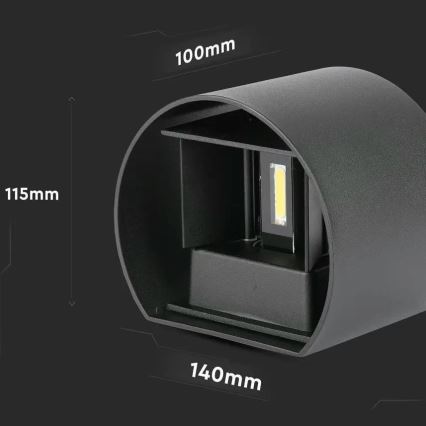 Udendørs LED væglampe LED/6W/230V 4000K IP65 sort