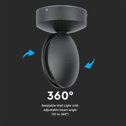 LED Udendørs wall flexible lys LED/7W/230V 4000K IP65 sort
