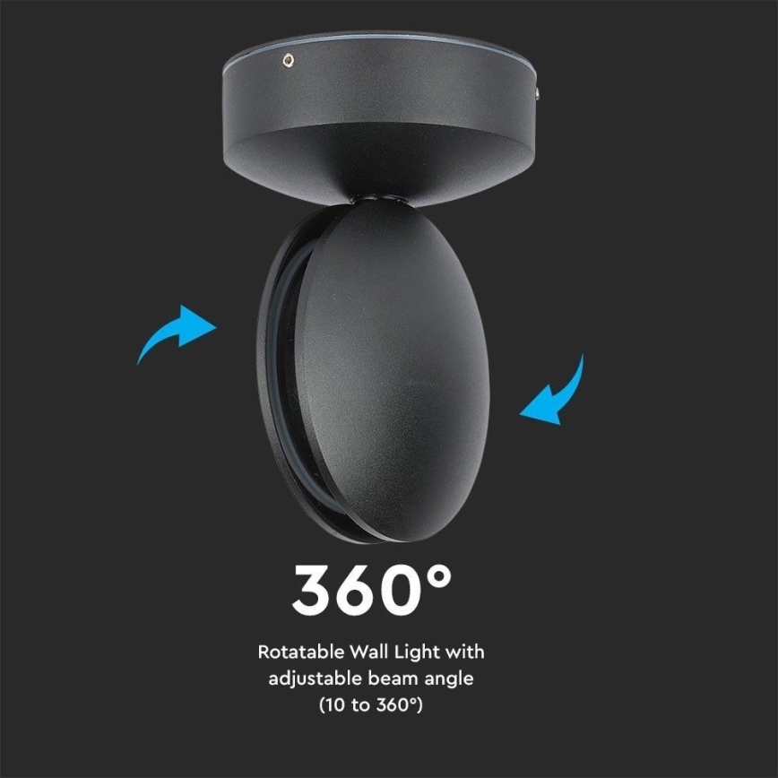 LED Udendørs wall flexible lys LED/7W/230V 4000K IP65 sort