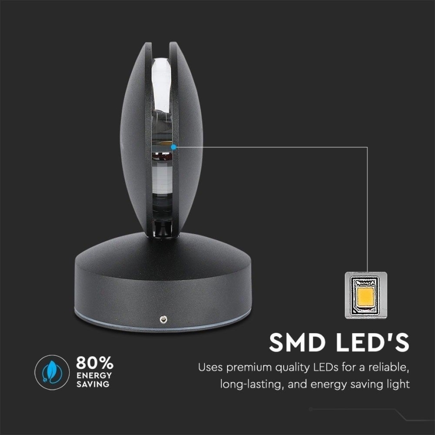 LED Udendørs wall flexible lys LED/7W/230V 4000K IP65 sort