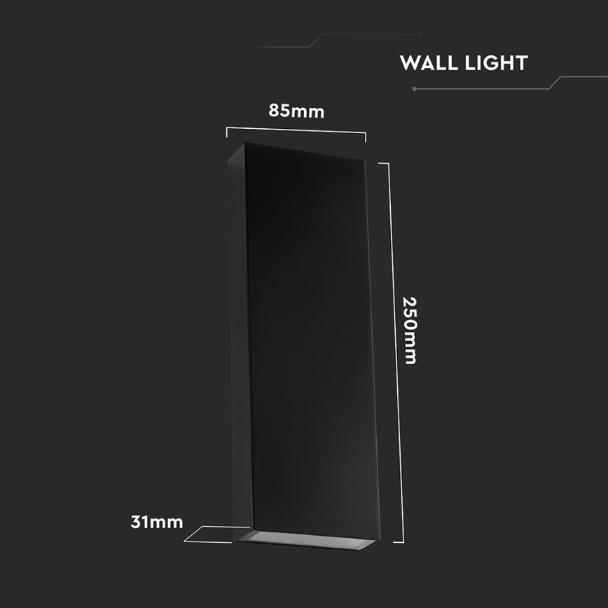 Udendørs LED væglampe LED/8W/230V 4000K IP65 sort