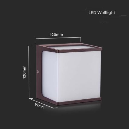 Udendørs LED væglampe LED/8W/230V IP65 3000K brun