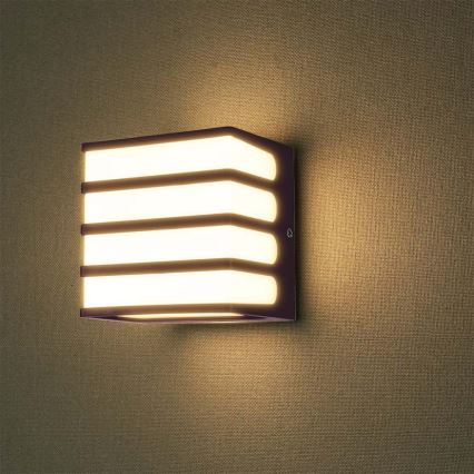 Udendørs LED væglampe LED/8W/230V IP65 3000K brun