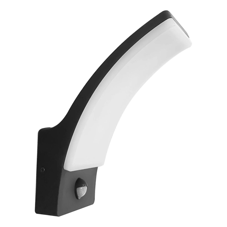 Udendørs LED væglampe med sensor AMY LED/12W/230V IP44 sort