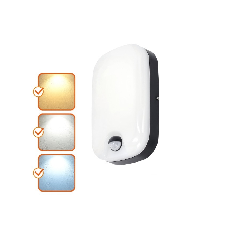 LED Udendørs væglampe m. bevægelses- og skumringssensor BAVANO LED/15W/230V 3000/4000/5700K IP54
