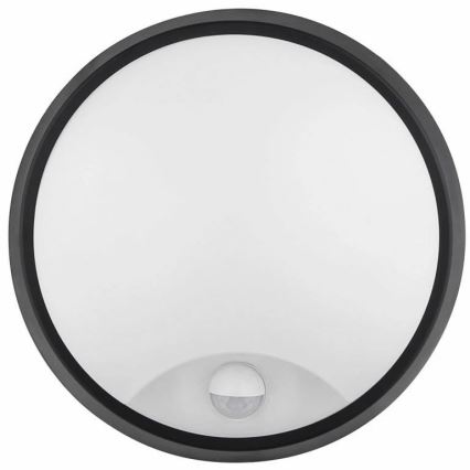 Udendørs LED væglampe med sensor LED/12W/230V 3000/4000/6500K IP65 sort