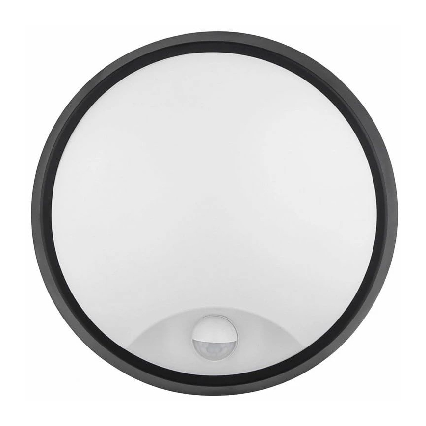 Udendørs LED væglampe med sensor LED/12W/230V 3000/4000/6500K IP65 sort