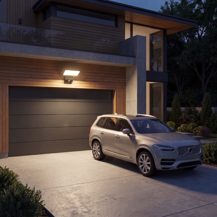 LED udendørs væglampe med bevægelsessensor LED/18W/230V IP44 sort