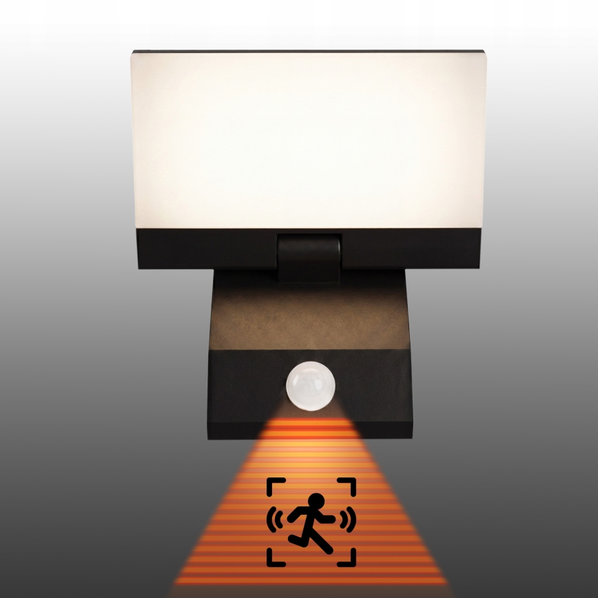 LED udendørs væglampe med bevægelsessensor LED/18W/230V IP44 sort