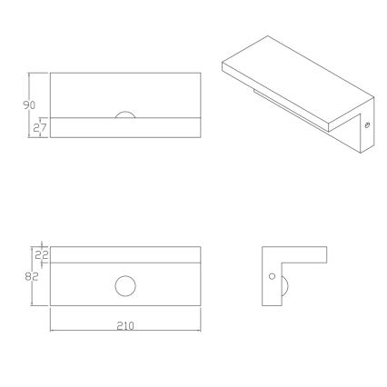 Udendørs LED væglampe med sensor TESA LED/10W/230V IP54 sort