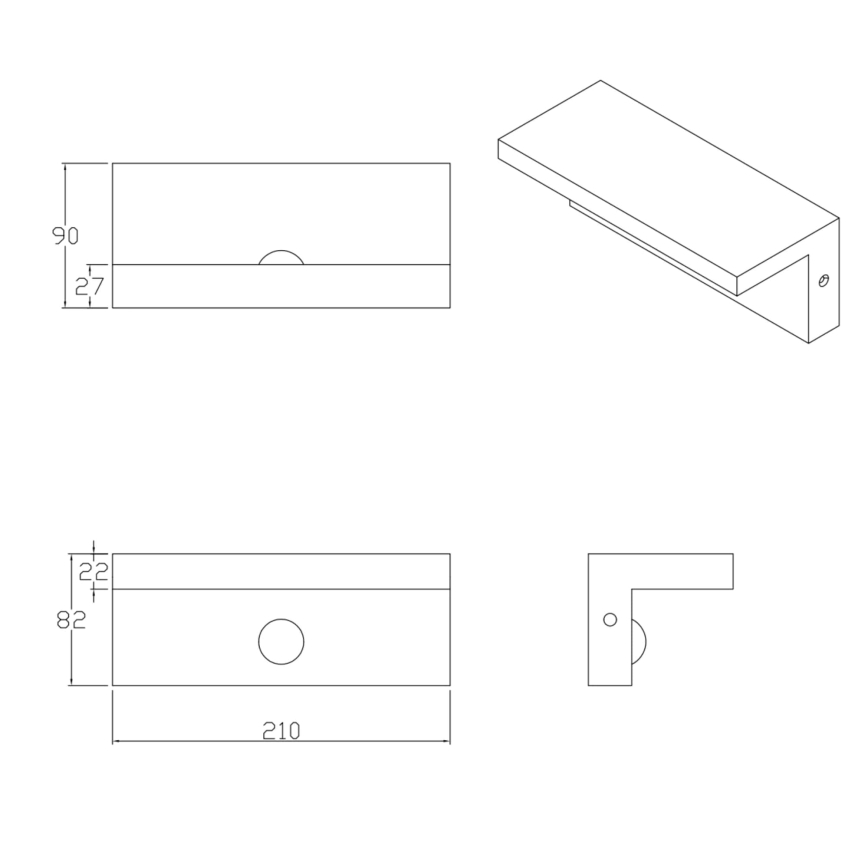 Udendørs LED væglampe med sensor TESA LED/10W/230V IP54 sort
