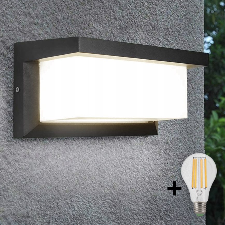 Udendørs LED væglampe NEELY 1xE27/9W/230V 3000K IP54 antracit