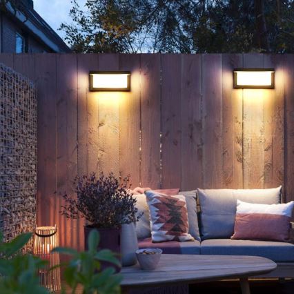 Udendørs LED væglampe NEELY 1xE27/9W/230V 4000K IP54 antracit